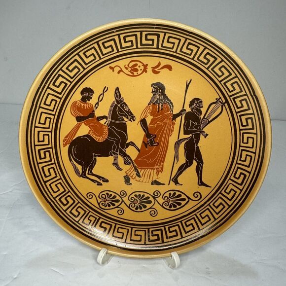Journey to Mount Olympus Greek Mythology Story Plate Epidavros Handmade Dionysus - Picture 2 of 5